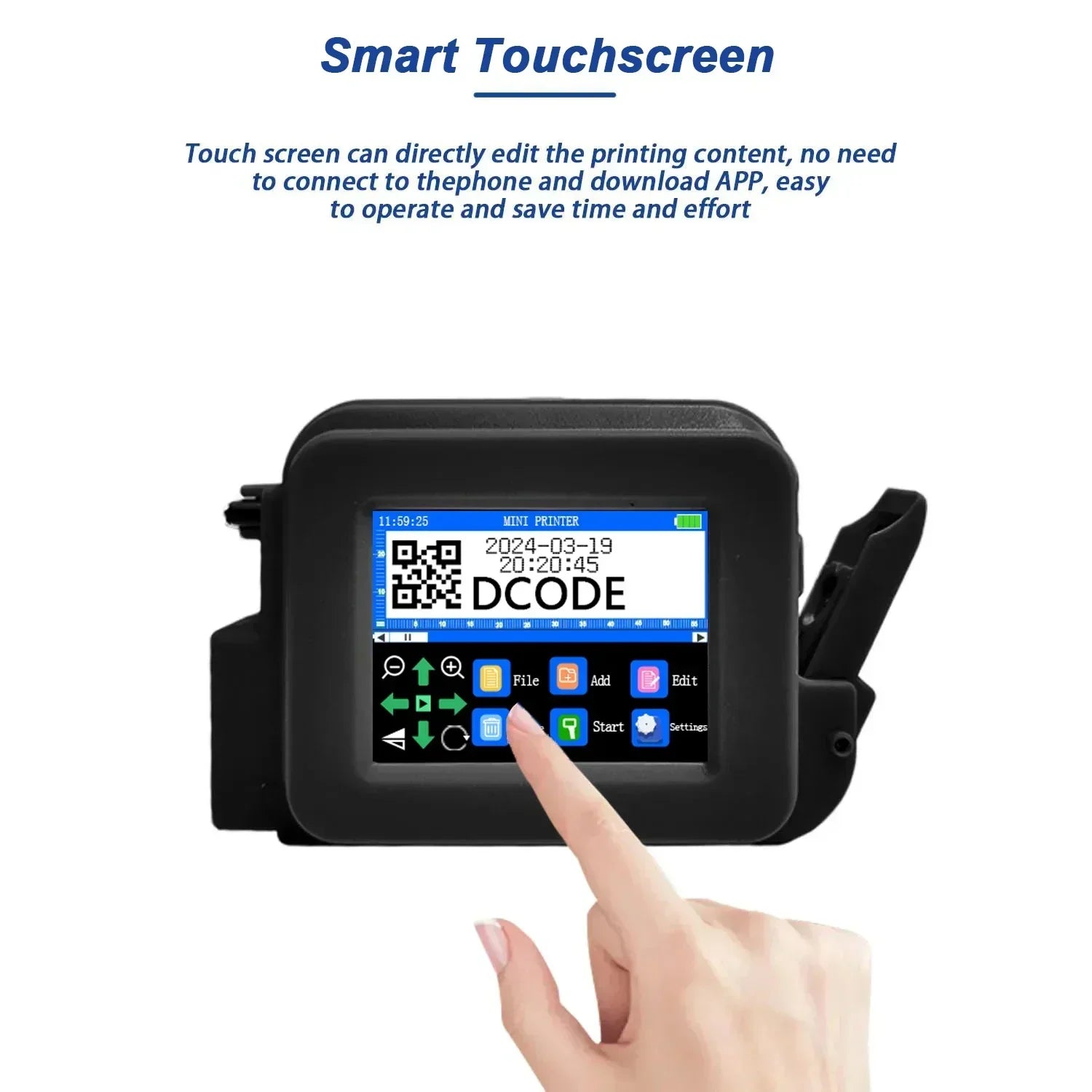 DCODE XMINI 12.7mm Portable Mini Printer Handheld Inkjet Printer Text QR Barcode Image Batch Number Logo Image Coding Machine Ai-TechWorld