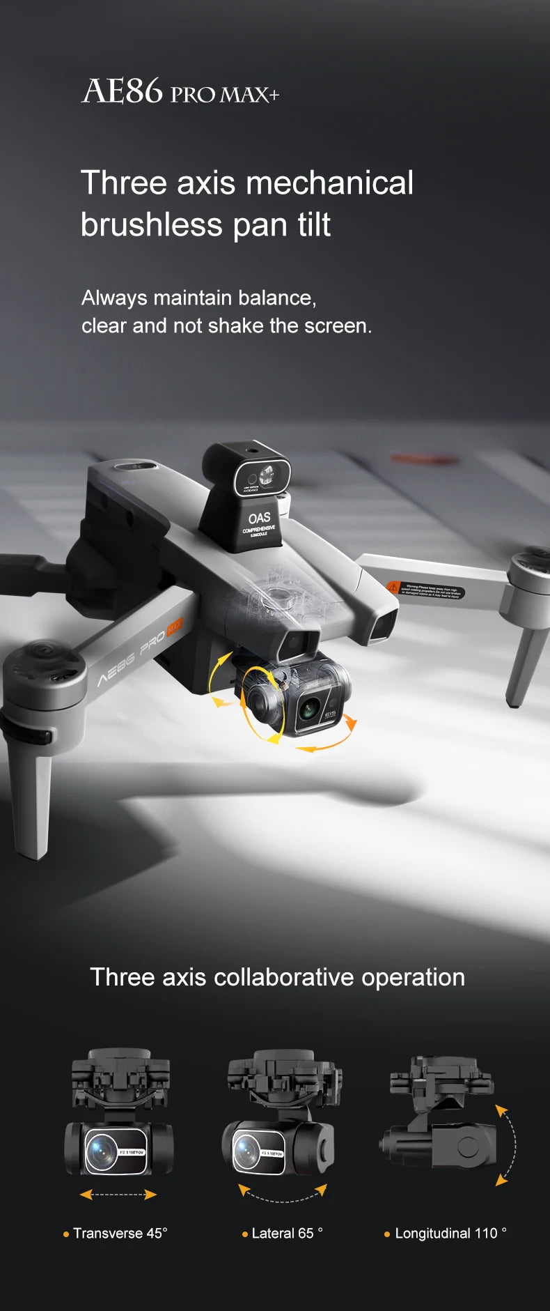 Drone professionnel AE86 PRO Max avec caméra HD 8K, cardan 3 axes, photographie aérienne, évitement d'obstacles, FPV GPS, quadri Ai-TechWorld