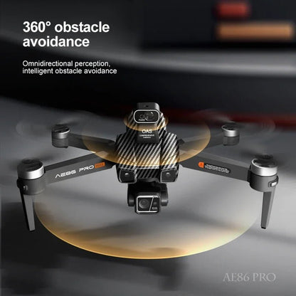 Drone professionnel AE86 PRO Max avec caméra HD 8K, cardan 3 axes, photographie aérienne, évitement d'obstacles, FPV GPS, quadri Ai-TechWorld