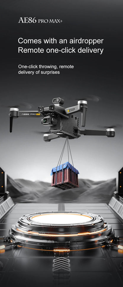 Drone professionnel AE86 PRO Max avec caméra HD 8K, cardan 3 axes, photographie aérienne, évitement d'obstacles, FPV GPS, quadri Ai-TechWorld