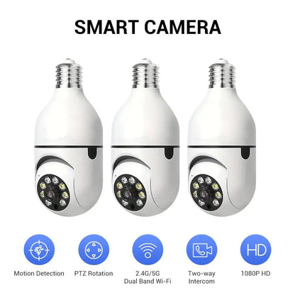 Ease Life APP - Light Bulb Security Cameras Outdoor Wireless WiFi Camera 5GHz, 360 Degree, E27 Light Socket Screw In Securi - Ai - TechWorld