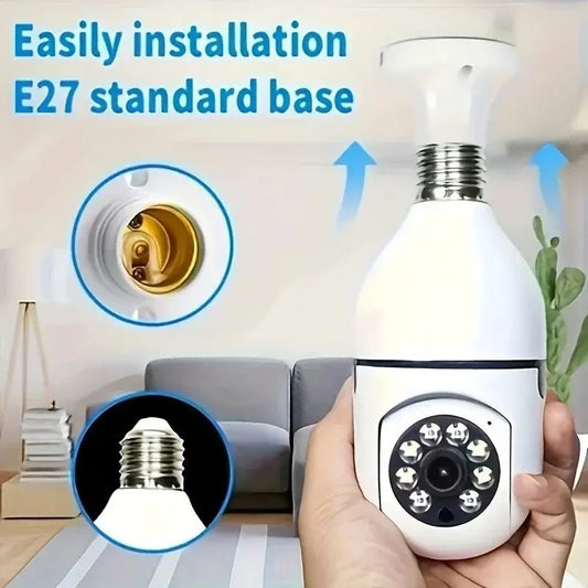 Ease Life APP - Light Bulb Security Cameras Outdoor Wireless WiFi Camera 5GHz, 360 Degree, E27 Light Socket Screw In Securi - Ai - TechWorld
