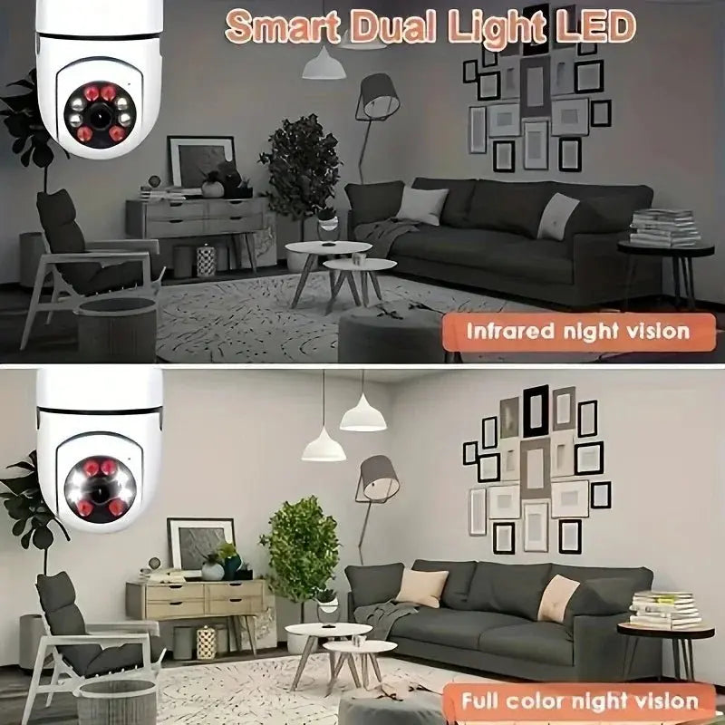 Ease Life APP - Light Bulb Security Cameras Outdoor Wireless WiFi Camera 5GHz, 360 Degree, E27 Light Socket Screw In Securi - Ai - TechWorld