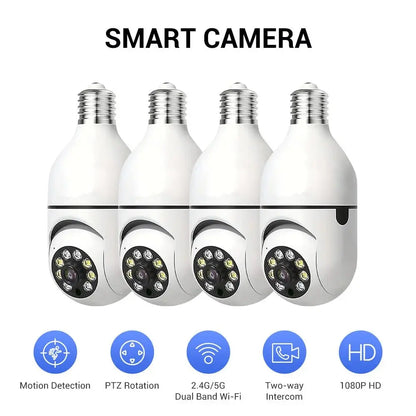 Ease Life APP - Light Bulb Security Cameras Outdoor Wireless WiFi Camera 5GHz, 360 Degree, E27 Light Socket Screw In Securi - Ai - TechWorld