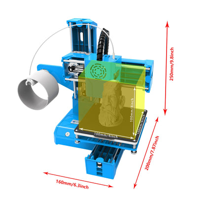EasyThreed K9 Mini 3D Printer Easy to Use Entry Level Gift 3D Printer FDM TPU PLA Filament 1.75mm Black Ai-TechWorld