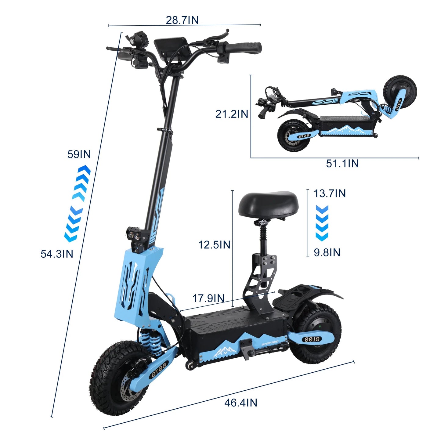 Electric Scooter 5600W Dual Motor – 60V27AH, 46MPH Top Speed, 46 Miles Range - Ai - TechWorld