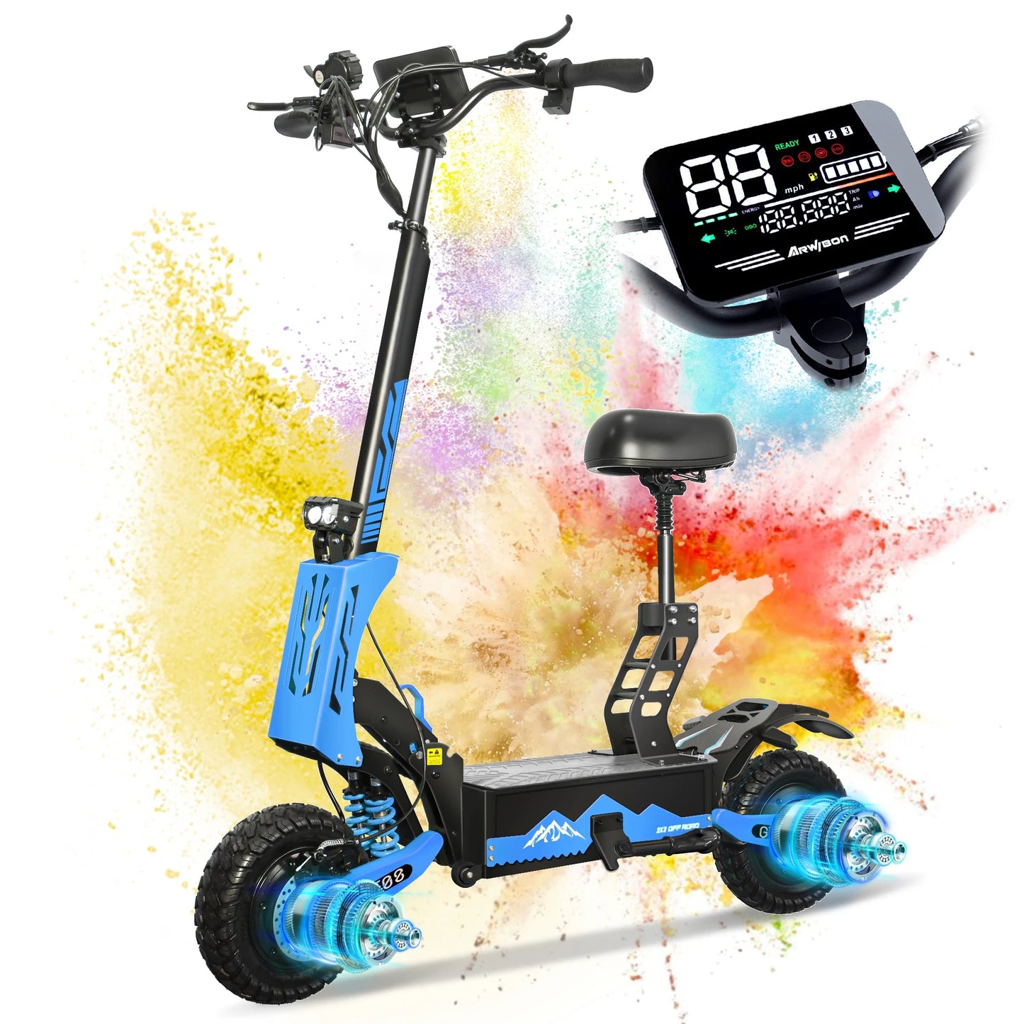 Electric Scooter 5600W Dual Motor – 60V27AH, 46MPH Top Speed, 46 Miles Range - Ai - TechWorld