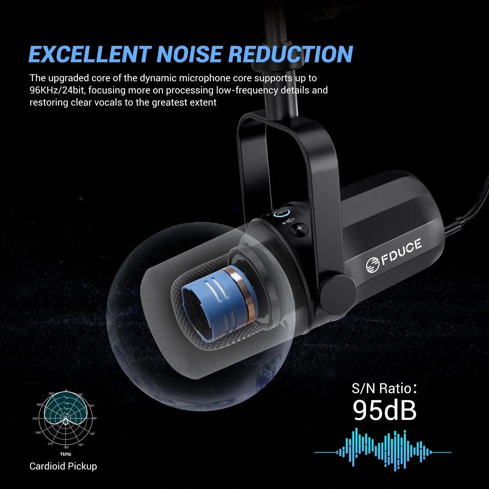 FDUCE SL40+ USB/XLR Dynamic Microphone Kit With Built - in Headset Output / Sound Insulation/Arm Stand,For PC PS5/4 Mixer - Ai - TechWorld