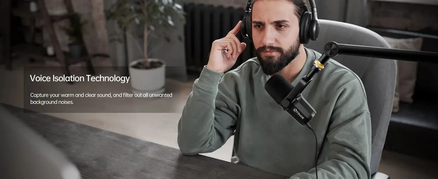 FDUCE SL40+ USB/XLR Dynamic Microphone Kit With Built - in Headset Output / Sound Insulation/Arm Stand,For PC PS5/4 Mixer - Ai - TechWorld