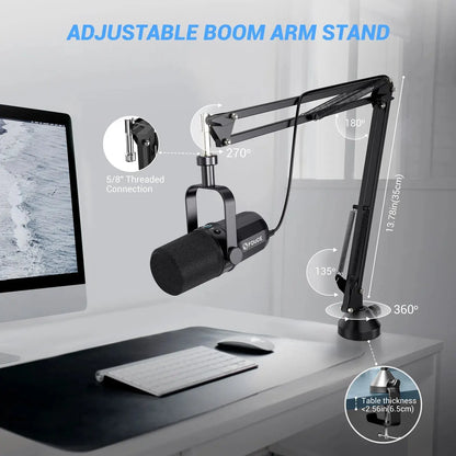 FDUCE SL40+ USB/XLR Dynamic Microphone Kit With Built - in Headset Output / Sound Insulation/Arm Stand,For PC PS5/4 Mixer - Ai - TechWorld
