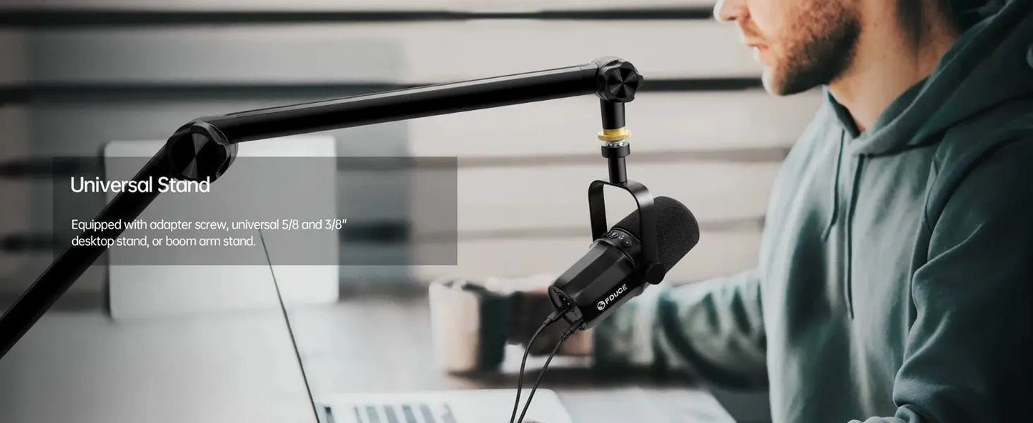 FDUCE SL40+ USB/XLR Dynamic Microphone Kit With Built - in Headset Output / Sound Insulation/Arm Stand,For PC PS5/4 Mixer - Ai - TechWorld