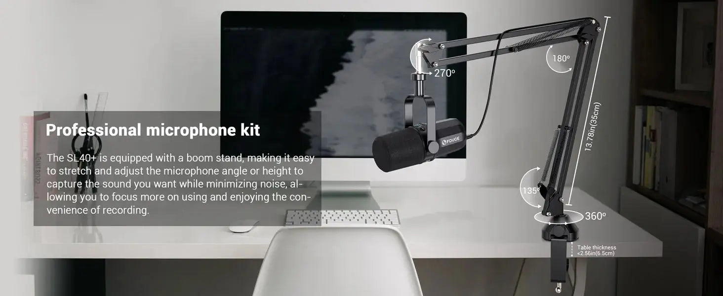 FDUCE SL40+ USB/XLR Dynamic Microphone Kit With Built - in Headset Output / Sound Insulation/Arm Stand,For PC PS5/4 Mixer - Ai - TechWorld
