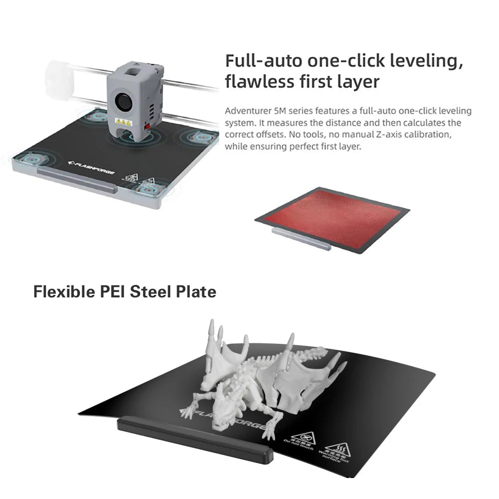 Flashforge Adventurer 5M 3D Printer with Auto Leveling and Power Loss Recovery - #Ai-TechWorld#