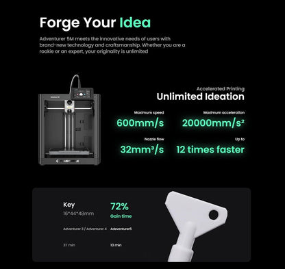 Flashforge Adventurer 5M 3D Printer with Auto Leveling and Power Loss Recovery - #Ai-TechWorld#