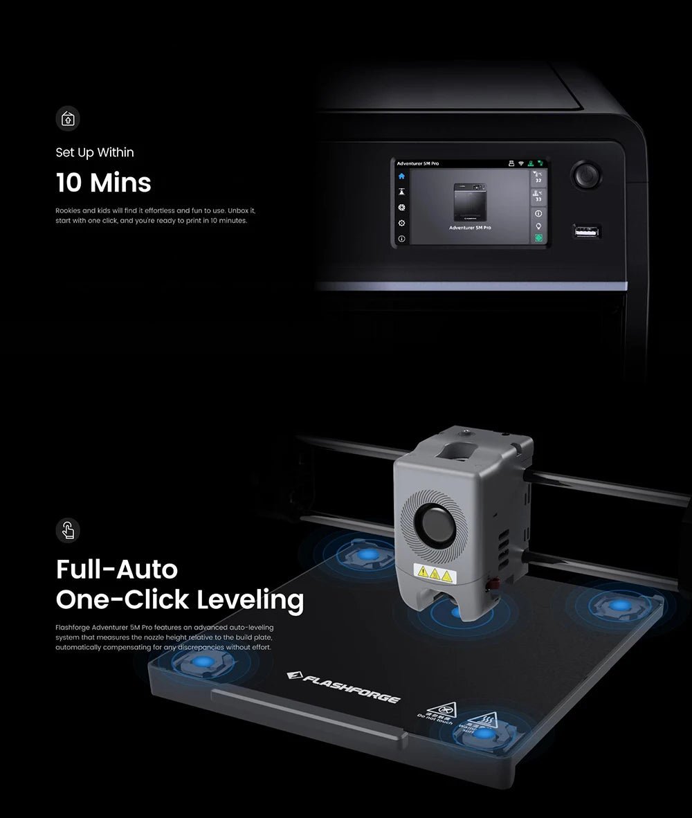Flashforge Adventurer 5M Pro 3d Printer High Speed Full-auto Leveling Direct Extruder Automatic Shutdown With Camera Ai-TechWorld