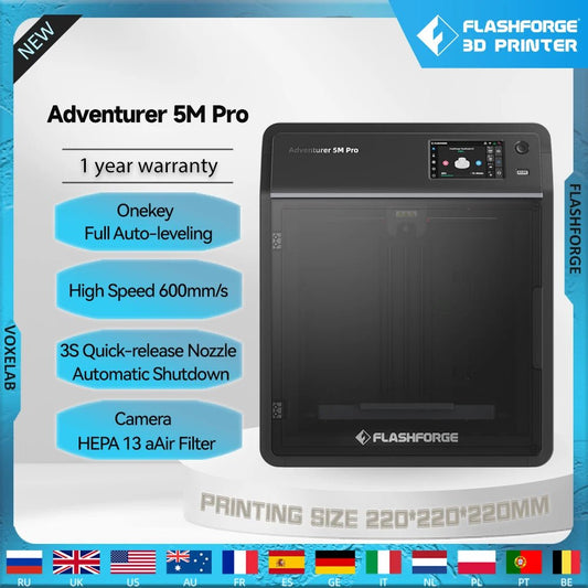Flashforge Adventurer 5M Pro 3d Printer High Speed Full-auto Leveling Direct Extruder Automatic Shutdown With Camera Ai-TechWorld