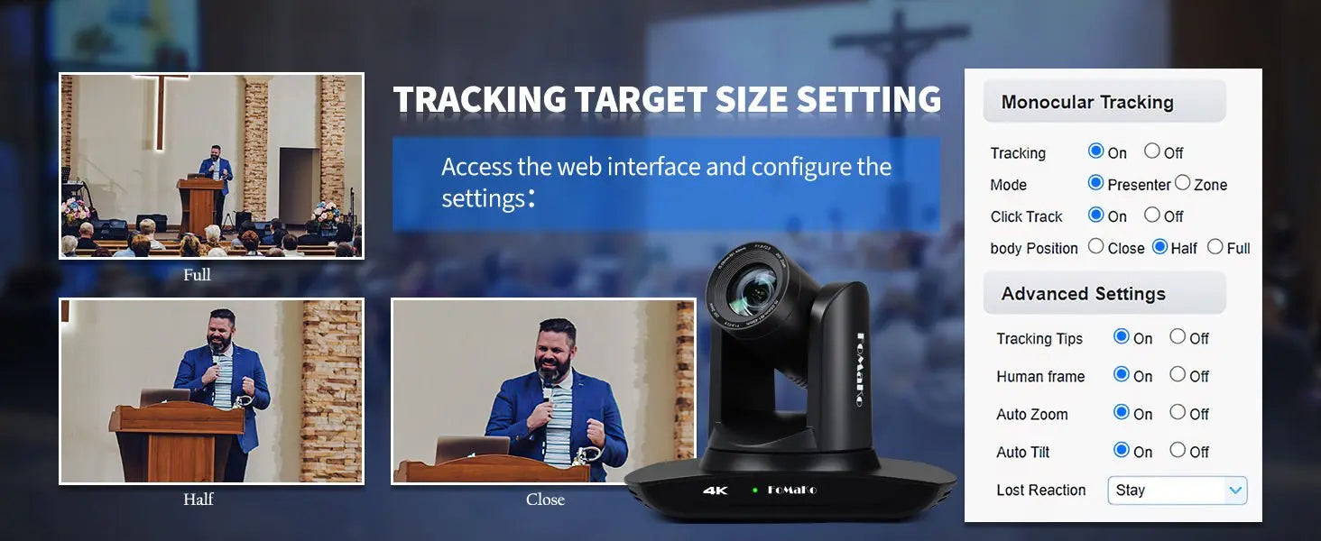 FoMaKo 4K PTZ Camera HDMI, AI Auto - Tracking,20X Optical Zoom(3pcs),KC602 Video Mixer Switcher,KC608 Pro PTZ Controller - Ai - TechWorld