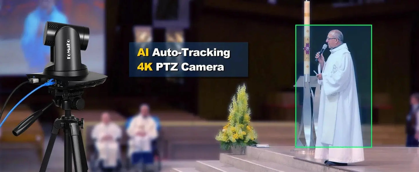 FoMaKo 4K PTZ Camera HDMI, AI Auto - Tracking,20X Optical Zoom(3pcs),KC602 Video Mixer Switcher,KC608 Pro PTZ Controller - Ai - TechWorld