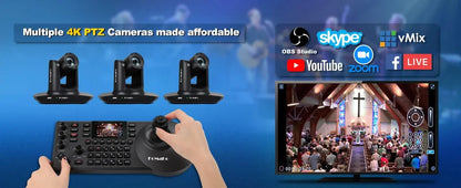 FoMaKo 4K PTZ Camera HDMI, AI Auto - Tracking,20X Optical Zoom(3pcs),KC602 Video Mixer Switcher,KC608 Pro PTZ Controller - Ai - TechWorld
