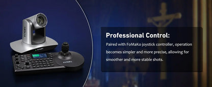 FoMaKo AI Auto Tracking HDMI PTZ Camera 20x Optical Zoom for Church Services Worship Education(3pcs) + KC608 Pro PTZ Controller - Ai - TechWorld