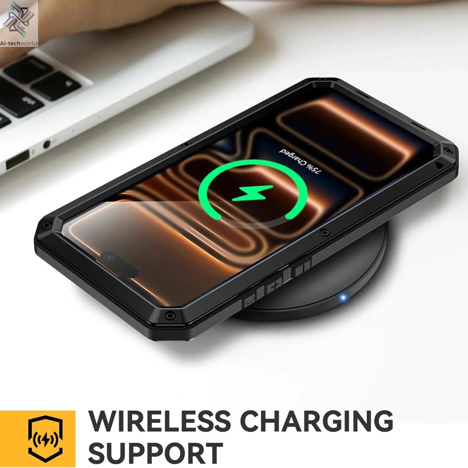 for iPhone Air 17 Pro Max 17 Pro 17 Metal Case, Heavy Duty Shockproof Tough Rugged Case with Built-in Glass Screen Protector Ai-TechWorld 