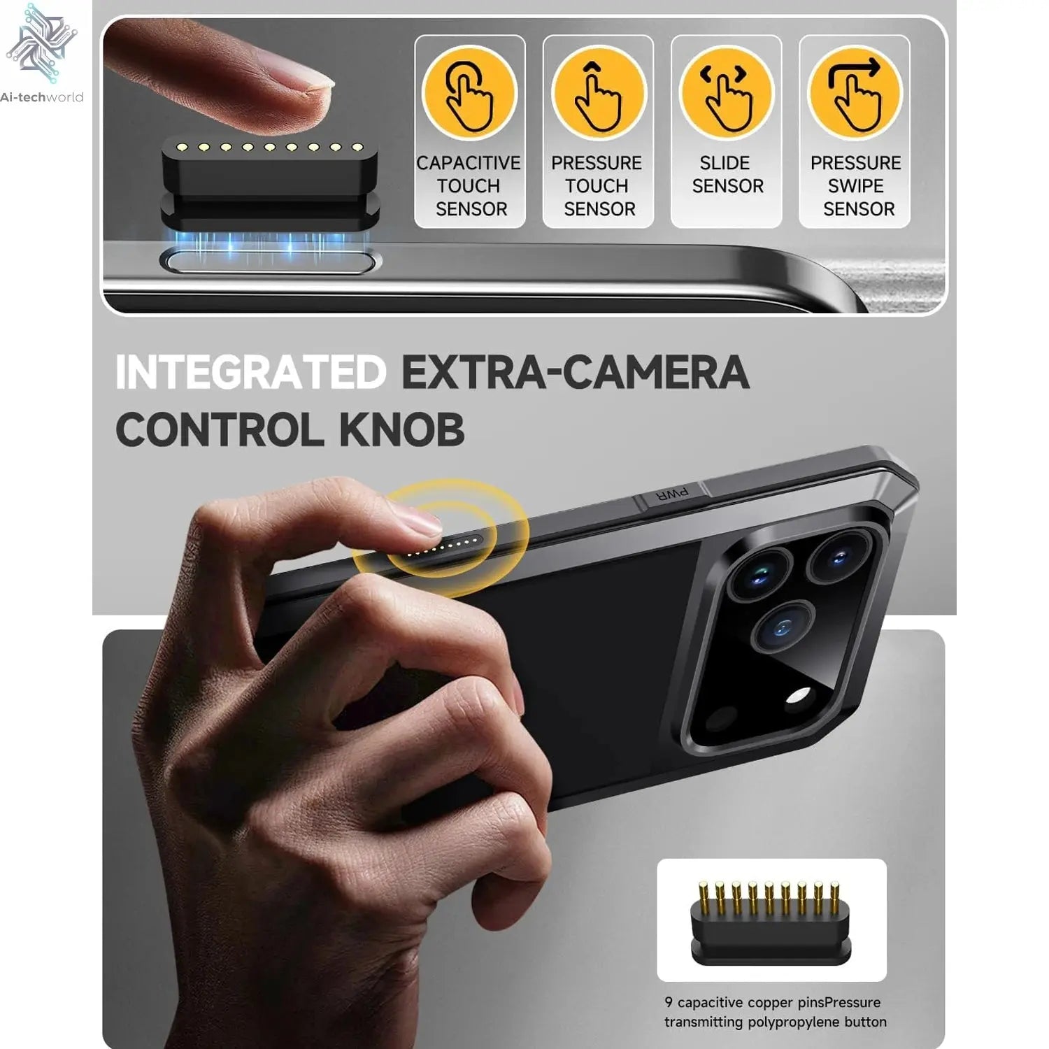 for iPhone Air 17 Pro Max 17 Pro 17 Metal Case, Heavy Duty Shockproof Tough Rugged Case with Built-in Glass Screen Protector Ai-TechWorld 