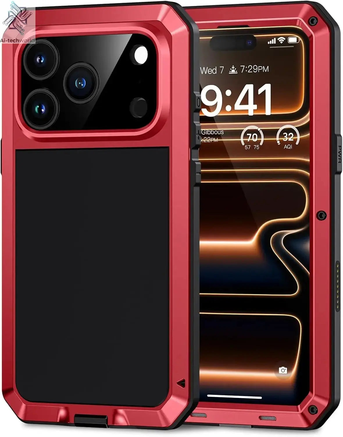 for iPhone Air 17 Pro Max 17 Pro 17 Metal Case, Heavy Duty Shockproof Tough Rugged Case with Built-in Glass Screen Protector Ai-TechWorld 