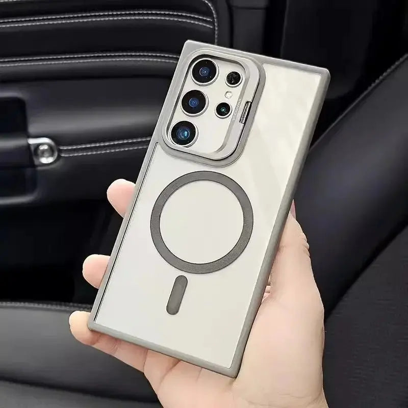 For Magsafe Hidden Holder Clear Case For Samsung Galaxy S25 S24 Ultra S22 Plus S23 FE Shockproof Magnetic Wirelesss Charge Cover - Ai - TechWorld