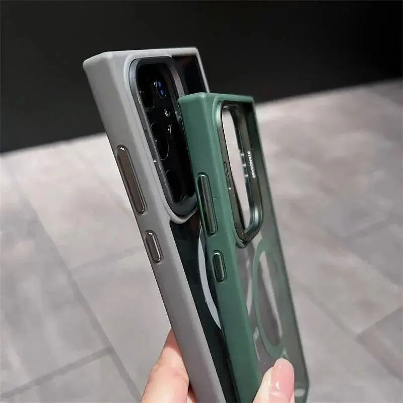 For Magsafe Hidden Holder Clear Case For Samsung Galaxy S25 S24 Ultra S22 Plus S23 FE Shockproof Magnetic Wirelesss Charge Cover - Ai - TechWorld