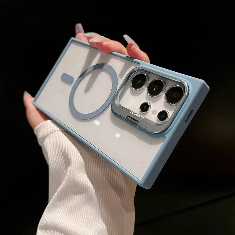 For Magsafe Hidden Holder Clear Case For Samsung Galaxy S25 S24 Ultra S22 Plus S23 FE Shockproof Magnetic Wirelesss Charge Cover - Ai - TechWorld