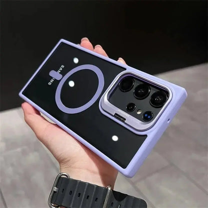 For Magsafe Hidden Holder Clear Case For Samsung Galaxy S25 S24 Ultra S22 Plus S23 FE Shockproof Magnetic Wirelesss Charge Cover - Ai - TechWorld