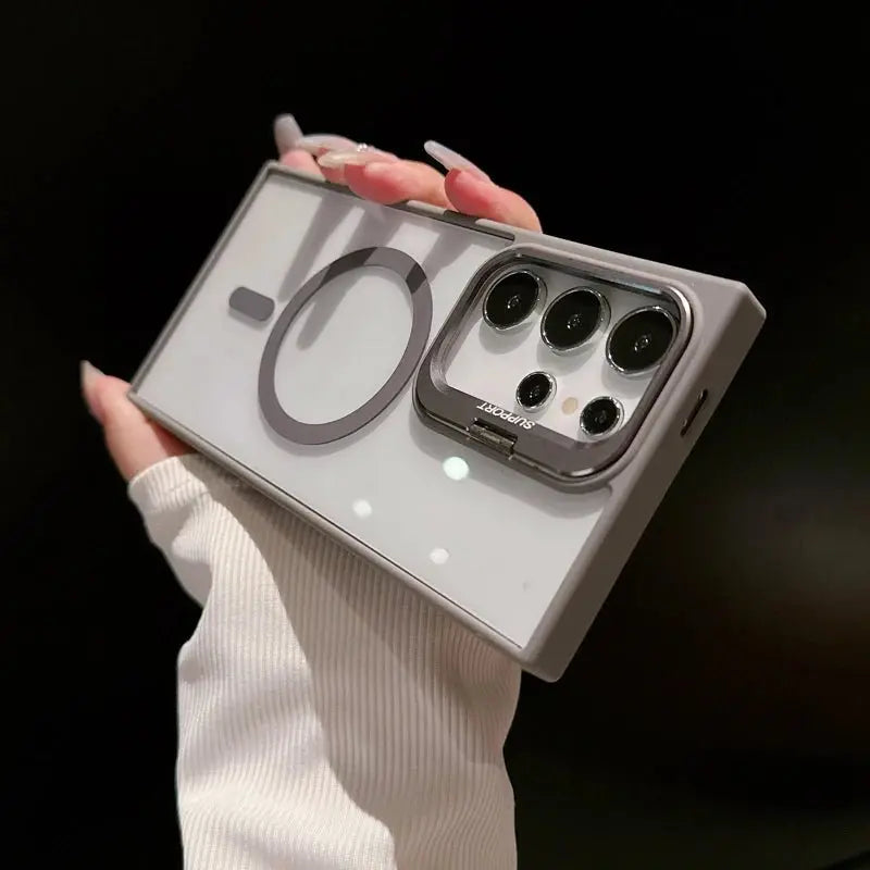 For Magsafe Hidden Holder Clear Case For Samsung Galaxy S25 S24 Ultra S22 Plus S23 FE Shockproof Magnetic Wirelesss Charge Cover - Ai - TechWorld