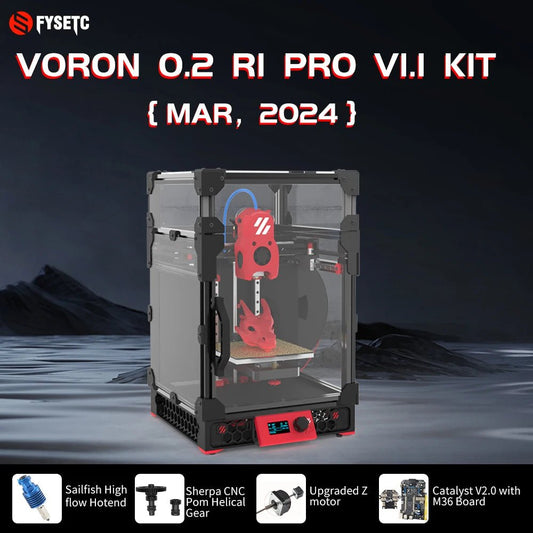FYSETC Voron 0.2 R1 V1.1 Pro Corexy 3d Printer Upgraded Kit with Catalyst Kit V2.0 and M36 Motherboard Sailfish High flow Hotend Ai-TechWorld