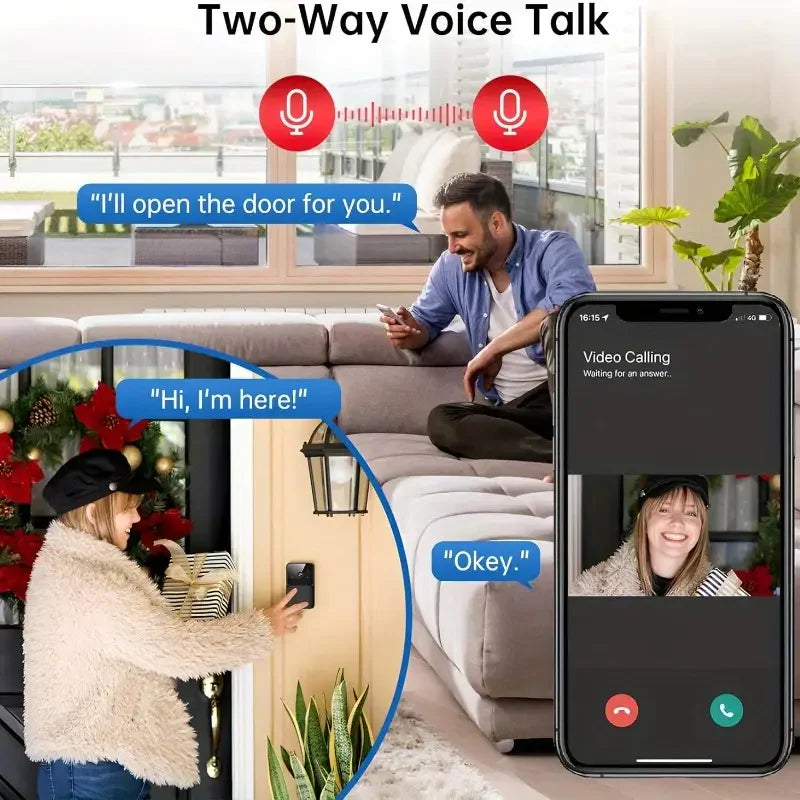 HD Wireless WiFi Doorbell Camera – Smart Outdoor Security with Night Vision & Two-Way Audio ai-techworld