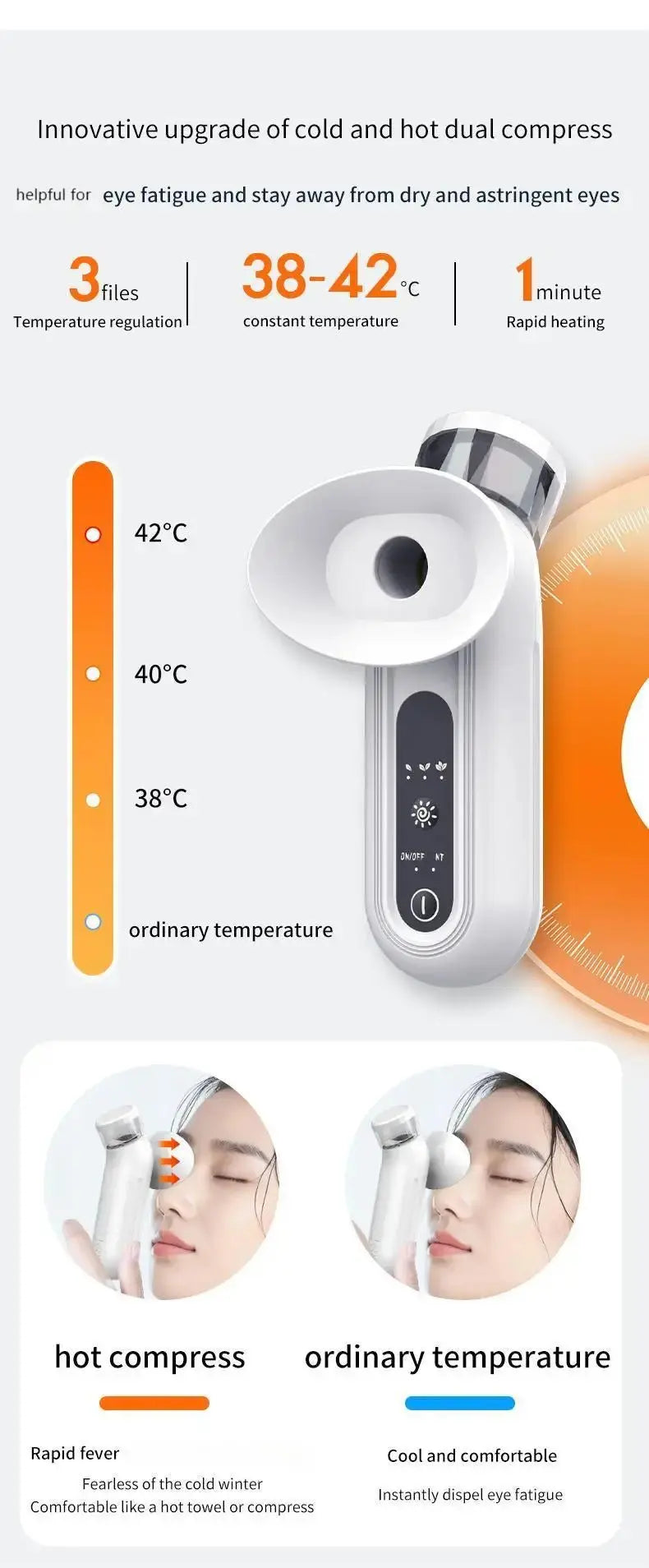 Heated Nano Mist Eye Sprayer Electric Facial Steamer Device Portable Eye Face Moisturizer Massager Eye Drops Tool for Dry Eye - Ai - TechWorld