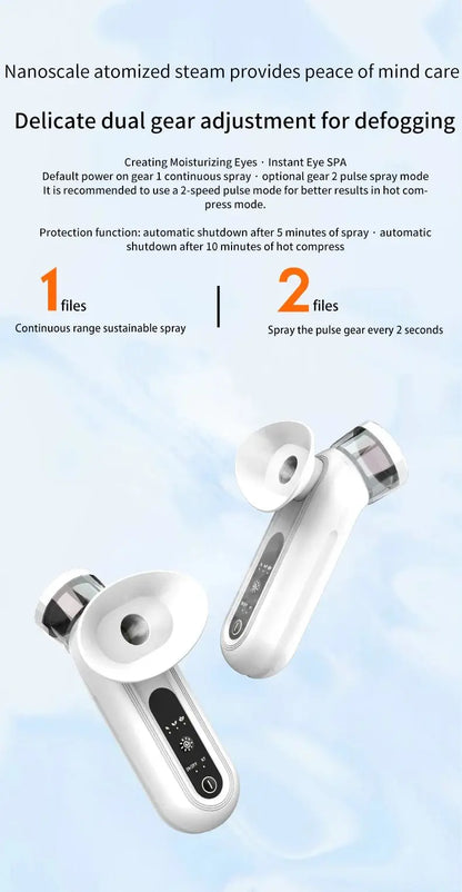 Heated Nano Mist Eye Sprayer Electric Facial Steamer Device Portable Eye Face Moisturizer Massager Eye Drops Tool for Dry Eye - Ai - TechWorld