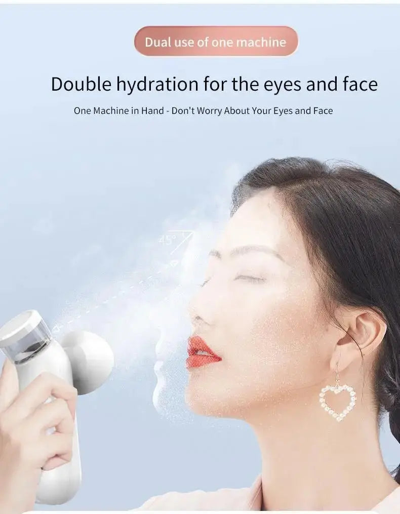 Heated Nano Mist Eye Sprayer Electric Facial Steamer Device Portable Eye Face Moisturizer Massager Eye Drops Tool for Dry Eye - Ai - TechWorld