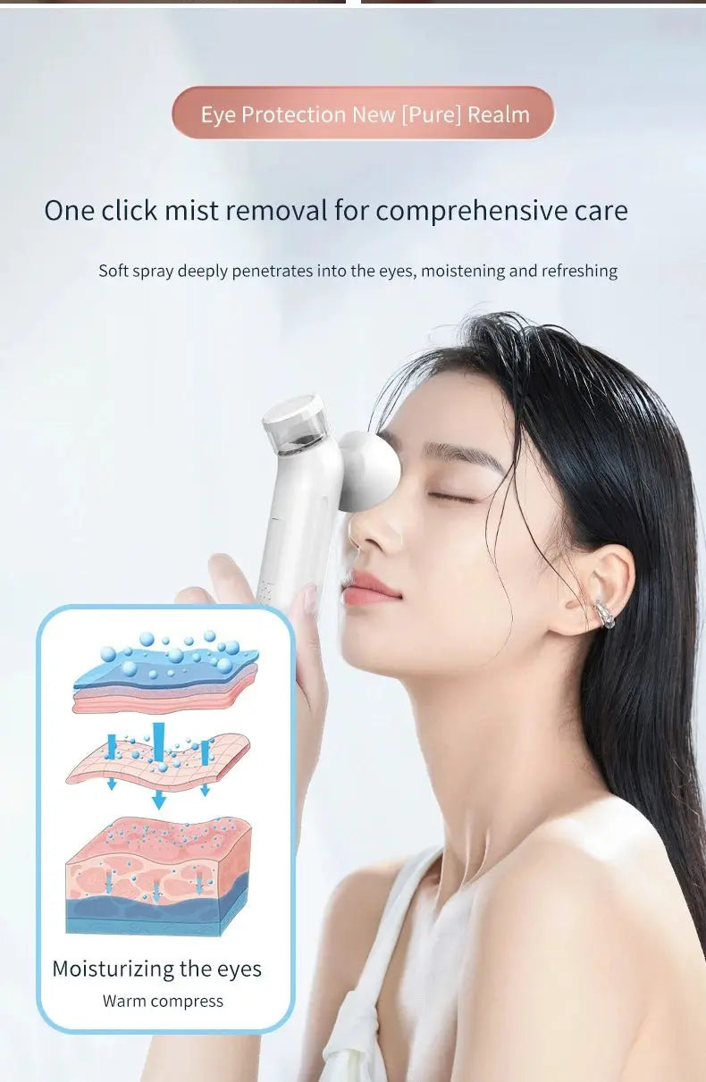 Heated Nano Mist Eye Sprayer Electric Facial Steamer Device Portable Eye Face Moisturizer Massager Eye Drops Tool for Dry Eye - Ai - TechWorld