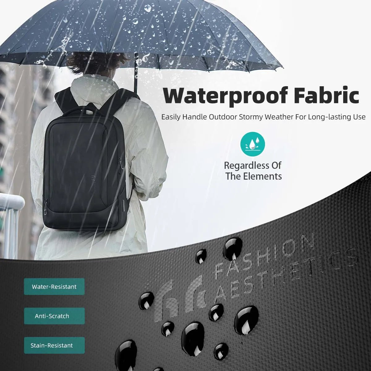 Heroic Knight Multifunctional Men's Backpack 15.6" Laptop Backpack Waterproof Large Capacity Work Travel Backpack with USB Port - Ai - TechWorld