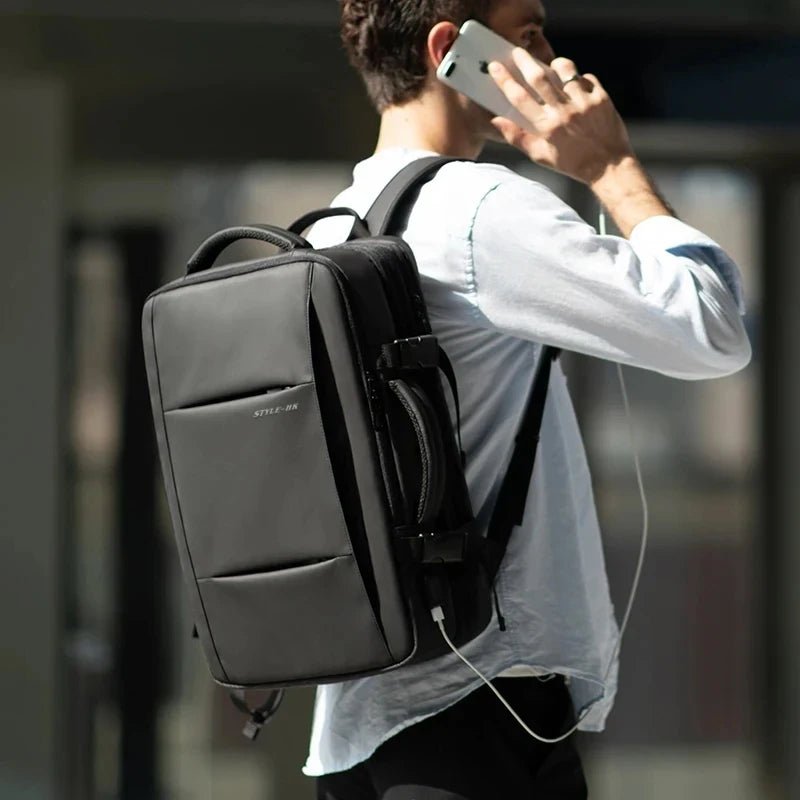 HK Business Backpack for Men Waterproof Anti-Theft 15.6” Laptop Backpack Casual Large Capacity Expandable Travel Bag Short Trip Ai-TechWorld