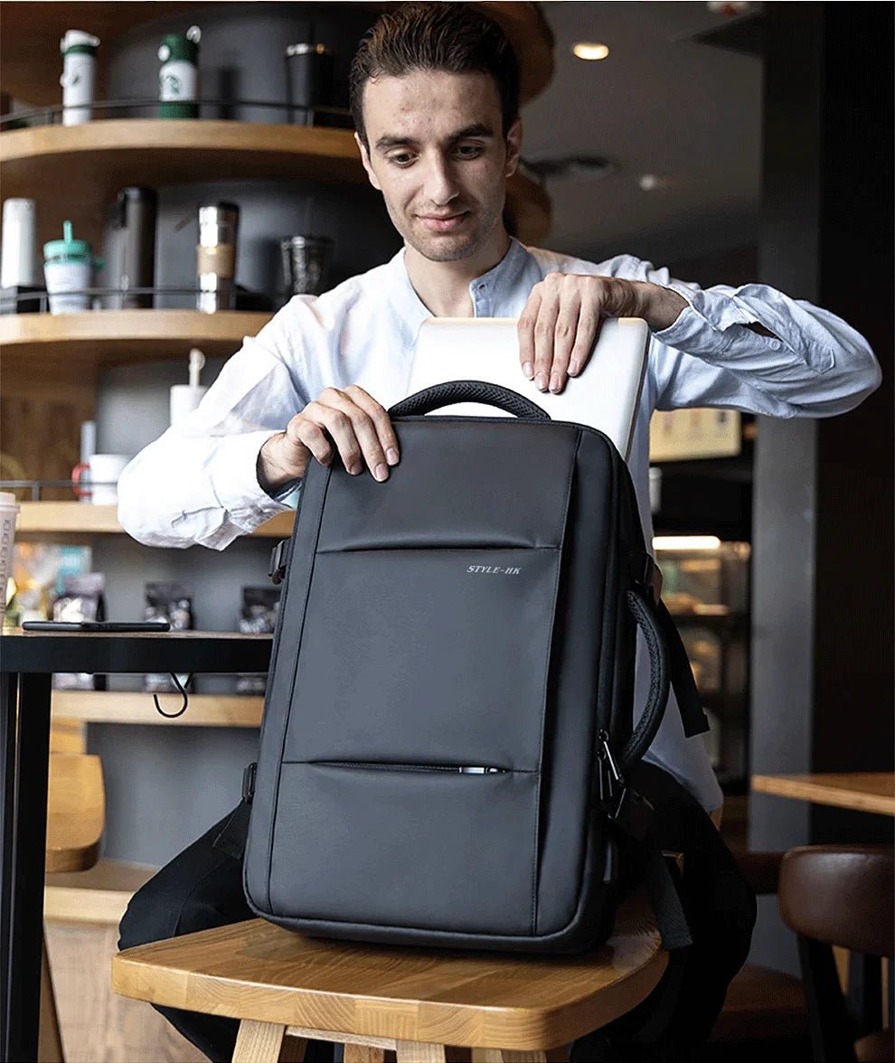 HK Business Backpack for Men Waterproof Anti-Theft 15.6” Laptop Backpack Casual Large Capacity Expandable Travel Bag Short Trip Ai-TechWorld