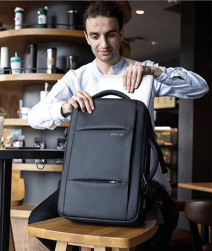 HK Business Backpack for Men Waterproof Anti-Theft 15.6” Laptop Backpack Casual Large Capacity Expandable Travel Bag Short Trip Ai-TechWorld
