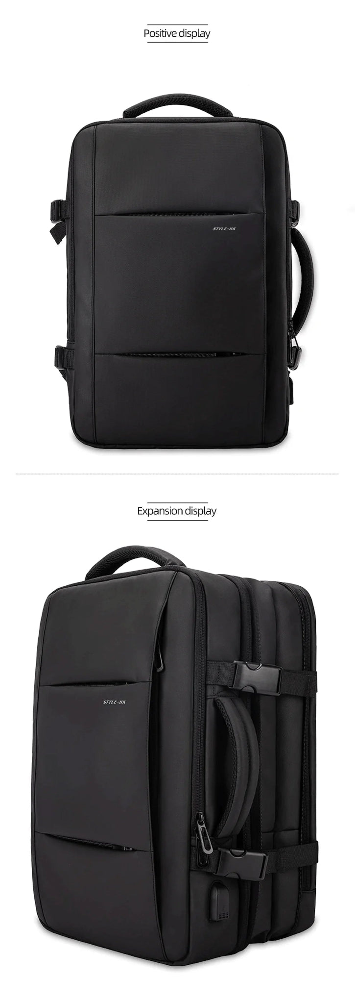HK Business Backpack for Men Waterproof Anti-Theft 15.6” Laptop Backpack Casual Large Capacity Expandable Travel Bag Short Trip Ai-TechWorld