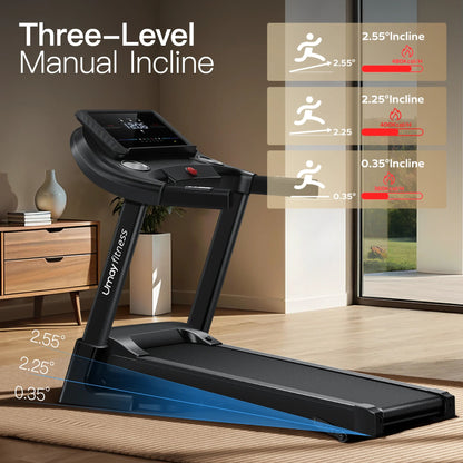 Home Folding Incline Treadmill with Pulse Sensors, 3.0 HP Quiet Brushless, 300 lbs Capacity ai-techworld