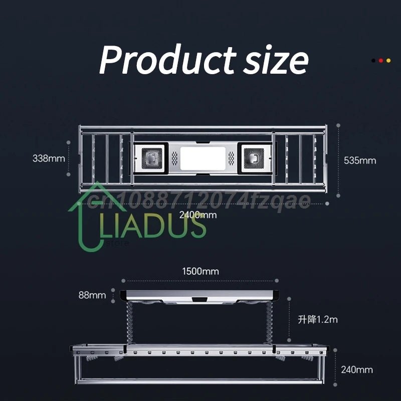 Household Balcony Electric Clothes Drying Rack Remote Control Intelligent Drying Air Drying Lifting Folding Clothes Drying Rack - Ai - TechWorld