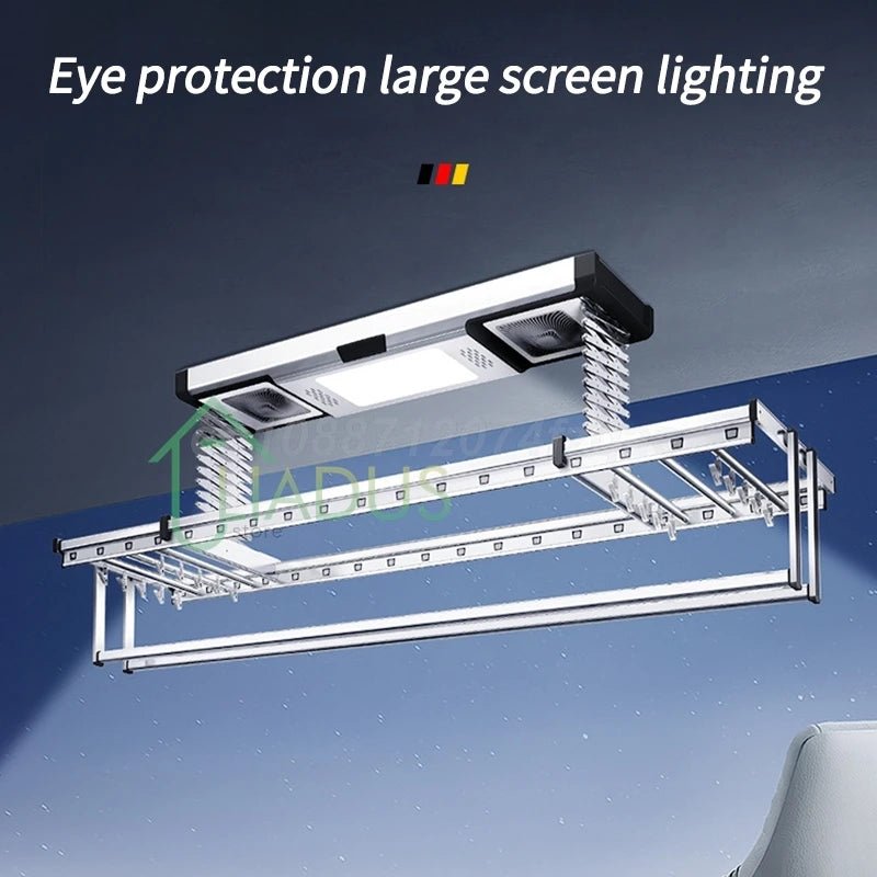 Household Balcony Electric Clothes Drying Rack Remote Control Intelligent Drying Air Drying Lifting Folding Clothes Drying Rack - Ai - TechWorld