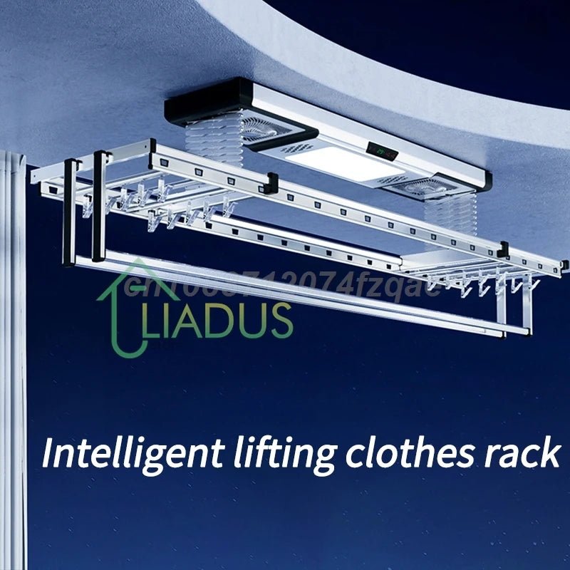 Household Balcony Electric Clothes Drying Rack Remote Control Intelligent Drying Air Drying Lifting Folding Clothes Drying Rack - Ai - TechWorld