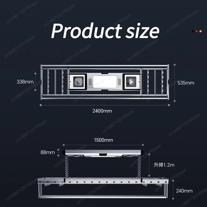 Household Balcony Electric Clothes Drying Rack Remote Control Intelligent Drying Air Drying Lifting Folding Clothes Drying Rack - Ai - TechWorld