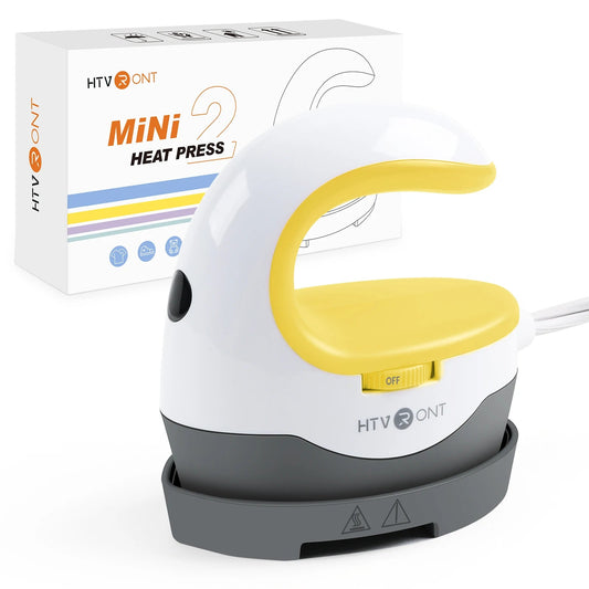 HTVRONT 2nd Gen Portable MINI Heat Press Machine DIY Auto Easy Heating Transfer Iron On HTV for Clothes Bags Shoes Hat T-shirts - Ai - TechWorld