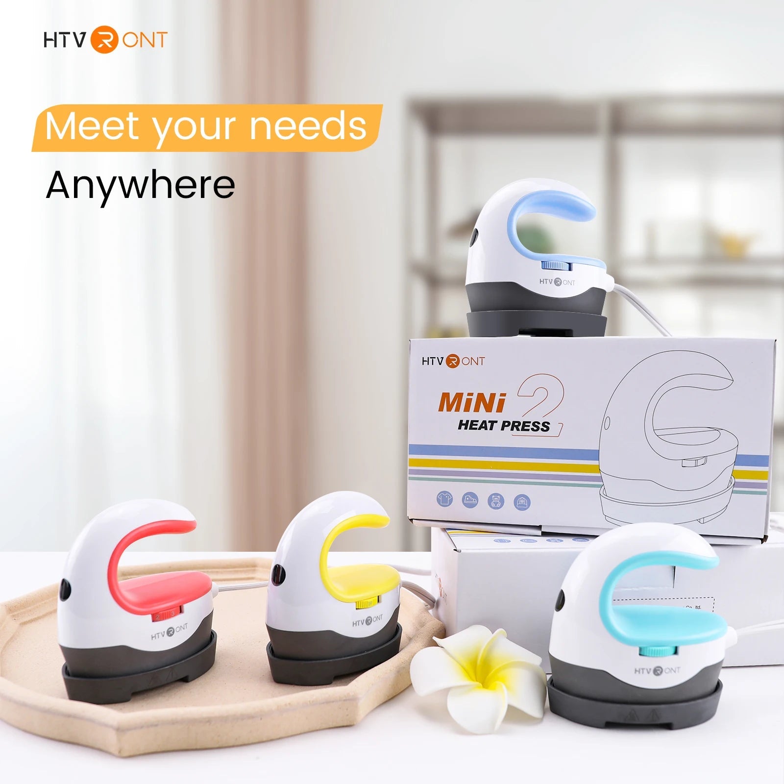 HTVRONT 2nd Gen Portable MINI Heat Press Machine DIY Auto Easy Heating Transfer Iron On HTV for Clothes Bags Shoes Hat T-shirts - Ai - TechWorld